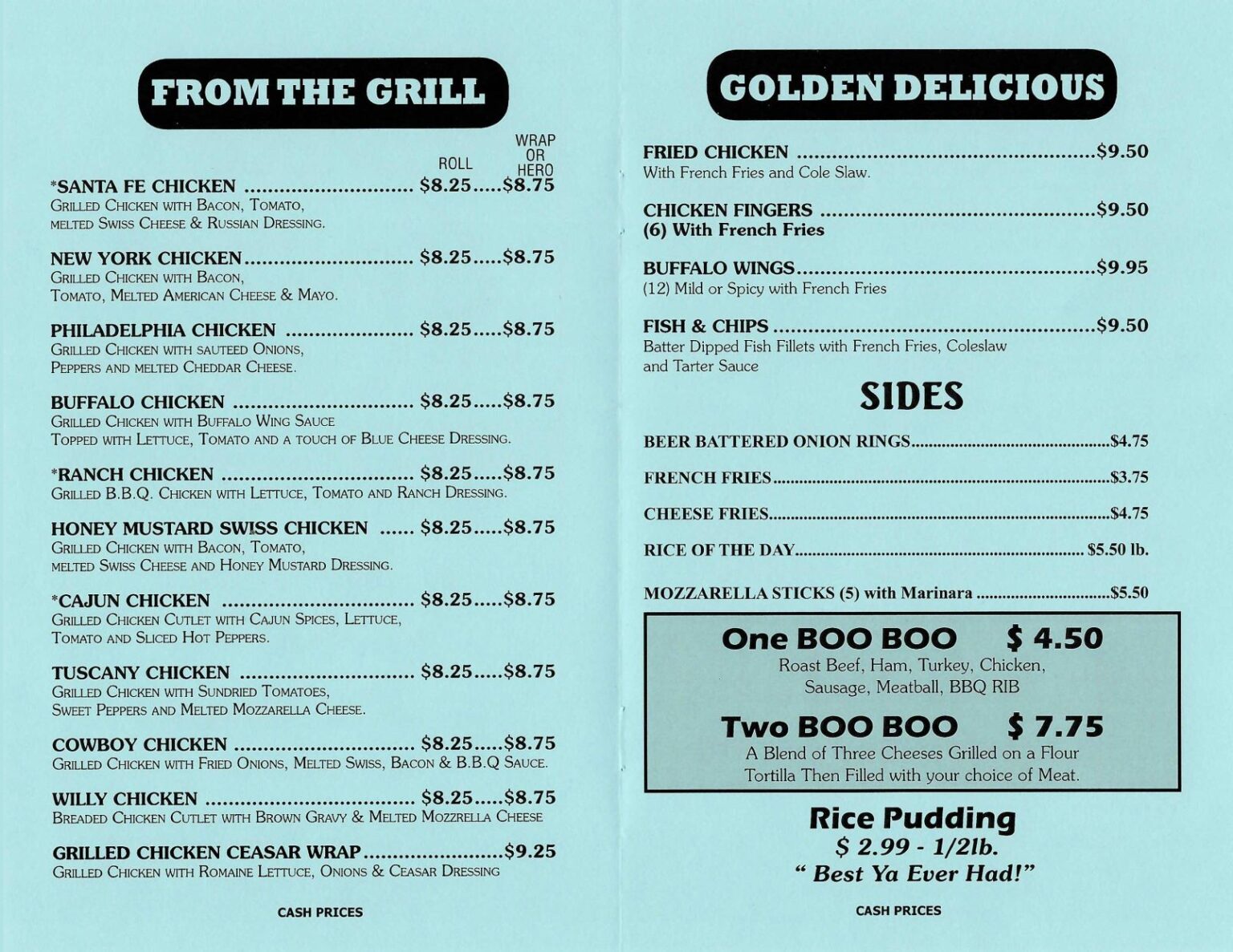 Lunch Menu Deli Central